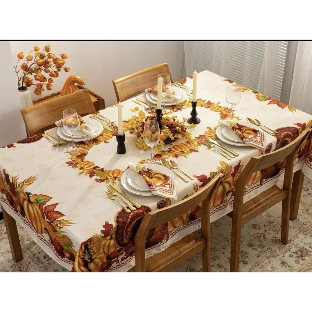 Yihomer Fall Thanksgiving Tablecloth Collection For Kitchen Dining 60x84